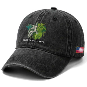 Monstera Plant Body Skeleton Washed Cotton Baseball Cap Never Enough Plants TS12 Print Your Wear