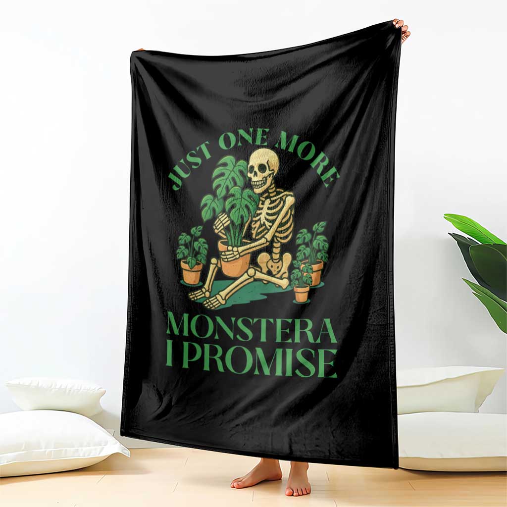 Just One More Monstera Throw Blanket Skeleton Plant Lover Gift TS12 Print Your Wear