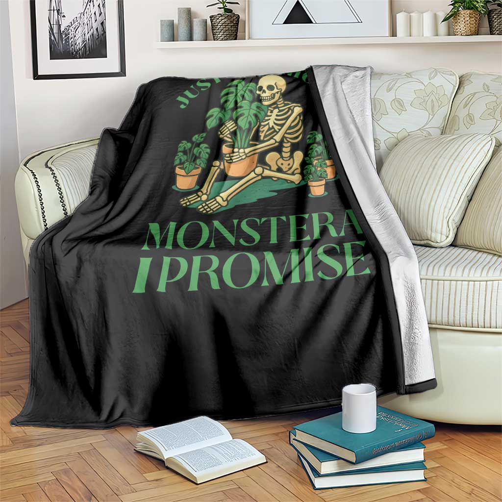 Just One More Monstera Throw Blanket Skeleton Plant Lover Gift TS12 Print Your Wear