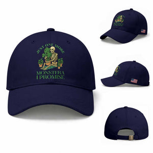 Just One More Monstera Baseball Cap Skeleton Plant Lover Gift TS12 Baseball Cap Universal Fit Dark Blue Print Your Wear