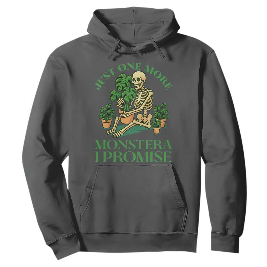 Just One More Monstera Hoodie Skeleton Plant Lover Gift TS12 Dark Heather Print Your Wear