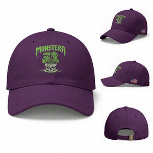 Monstera Lover Houseplant Gift Baseball Cap Skull Plant Pot Graphic TS12 Baseball Cap Universal Fit Purple Print Your Wear