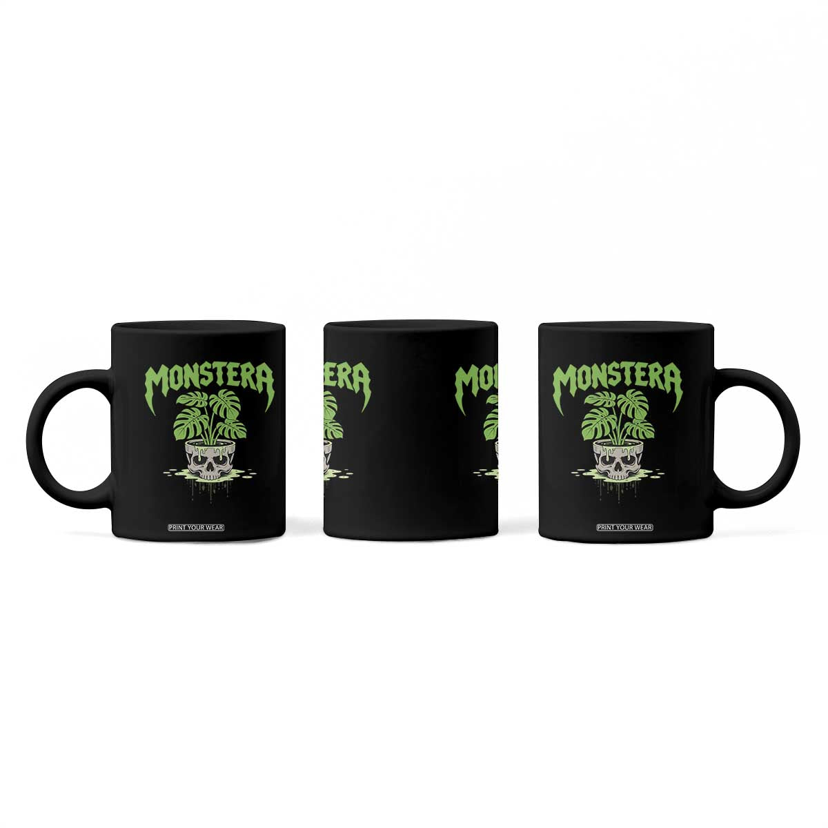 Monstera Lover Houseplant Gift Coffee Mug Skull Plant Pot Graphic TS12 Print Your Wear