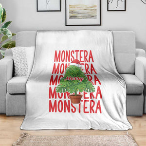 Merry Monstera Throw Blanket Plant Lover Christmas Gift TS12 Print Your Wear