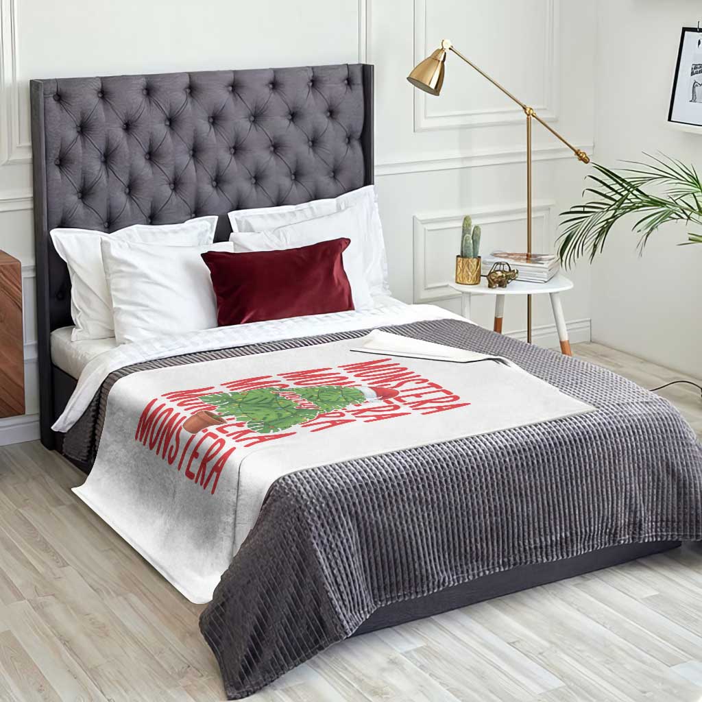Merry Monstera Throw Blanket Plant Lover Christmas Gift TS12 Print Your Wear