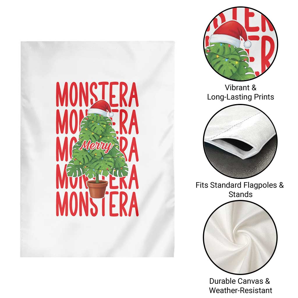 Merry Monstera Garden Flag Plant Lover Christmas Gift TS12 Print Your Wear