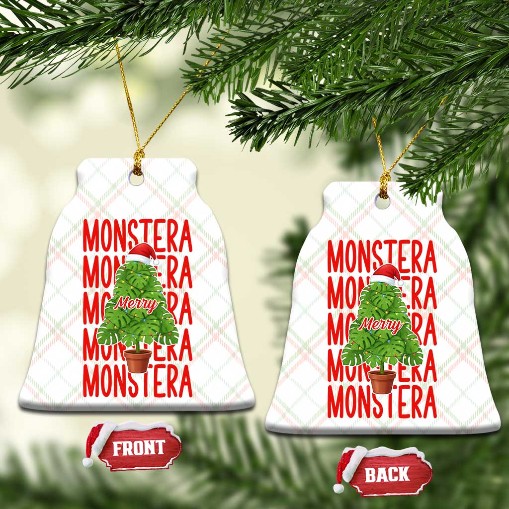 Merry Monstera Ceramic Ornament Plant Lover Xmas Gift TS12 Print Your Wear