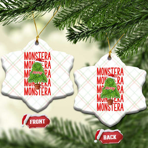 Merry Monstera Ceramic Ornament Plant Lover Xmas Gift TS12 Print Your Wear