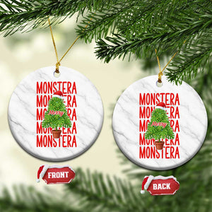 Merry Monstera Ceramic Ornament Plant Lover Xmas Gift TS12 1pc White Marble Print Your Wear