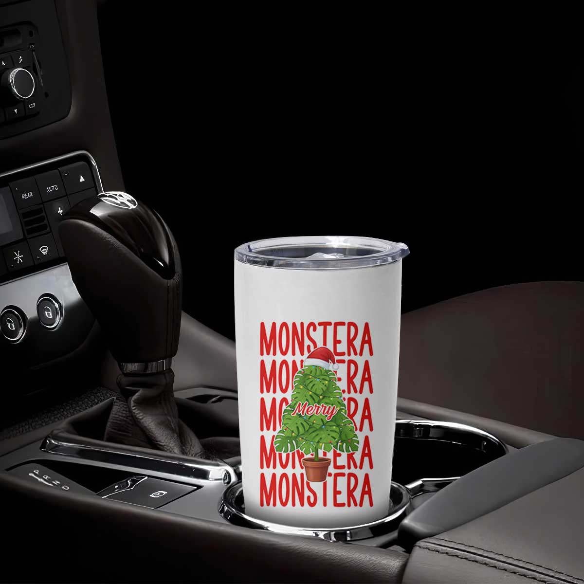 Merry Monstera Tumbler Cup Plant Lover Christmas Gift TS12 Print Your Wear