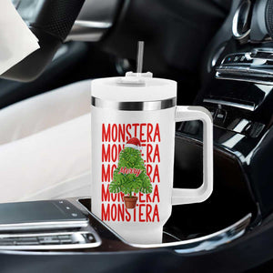 Merry Monstera Tumbler With Handle Plant Lover Christmas Gift TS12 Print Your Wear