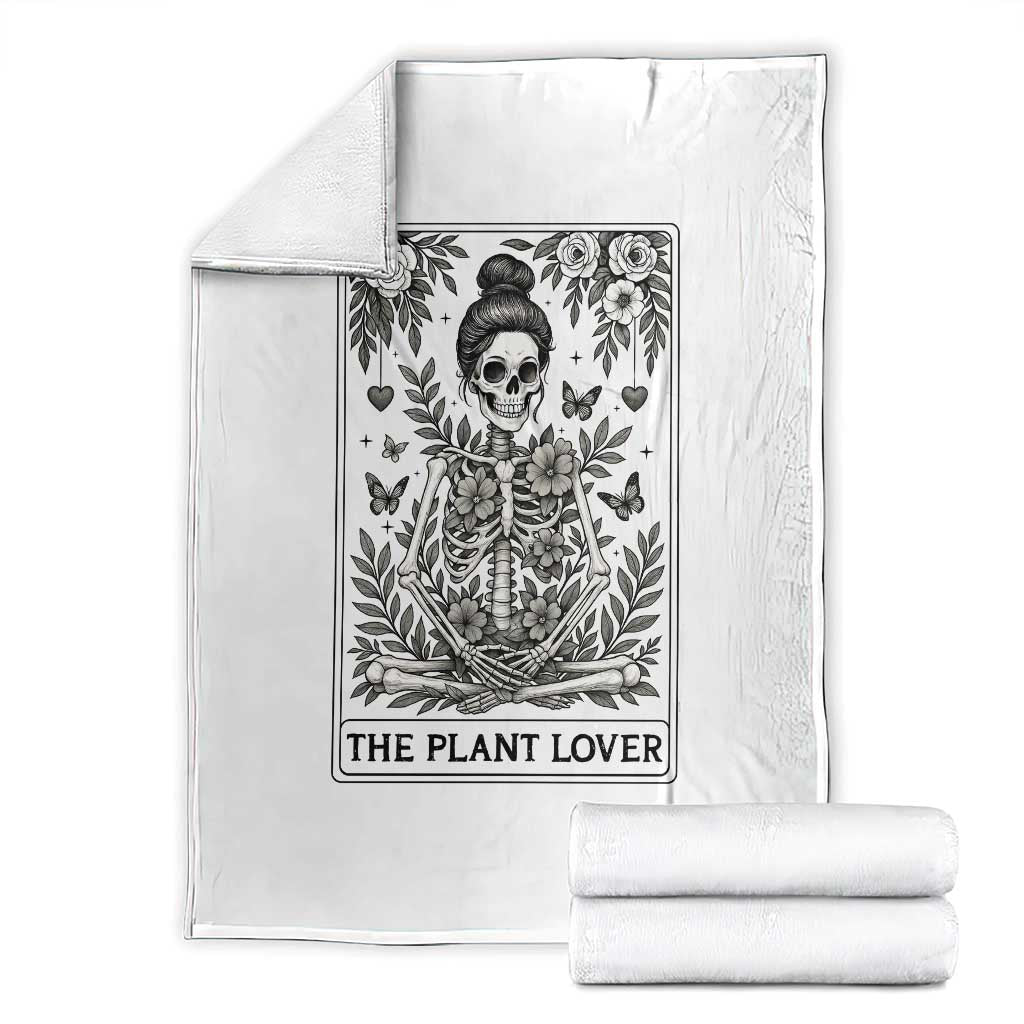 Dark Humor Tarot Card Plant Lover Gift Throw Blanket TS12 White Print Your Wear