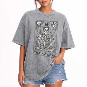 Dark Humor Tarot Card Plant Lover Gift Washed Cotton T-Shirt