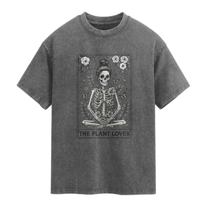 Dark Humor Tarot Card Plant Lover Gift Washed Cotton T-Shirt