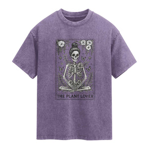 Dark Humor Tarot Card Plant Lover Gift Washed Cotton T-Shirt