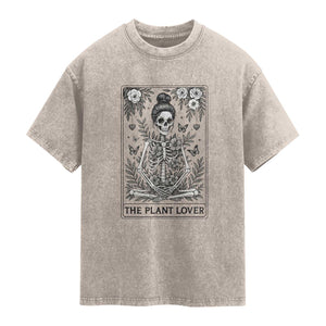 Dark Humor Tarot Card Plant Lover Gift Washed Cotton T-Shirt