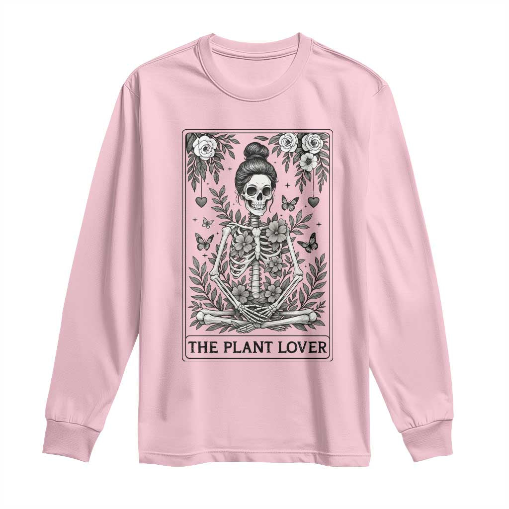 Dark Humor Tarot Card Plant Lover Gift Long Sleeve Shirt TS12 Light Pink Print Your Wear