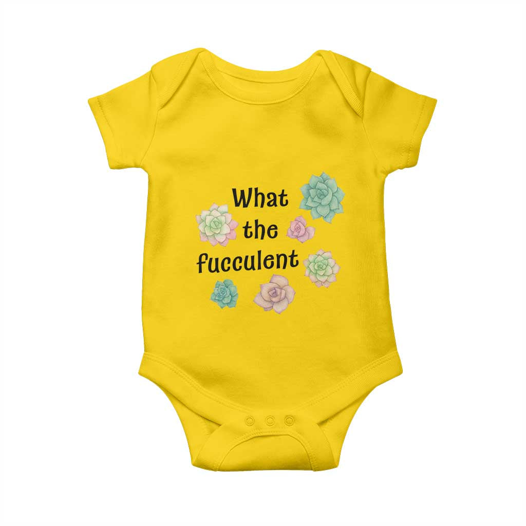 Succulent Lover Gift Baby Onesie What The Fucculent TS12 Daisy Print Your Wear