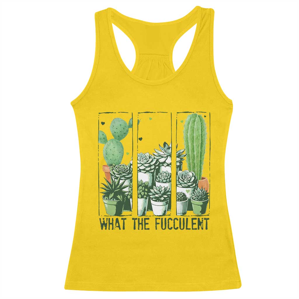 Funny Cactus Plant Lover Racerback Tank Top What The Fucculent TS12 Daisy Print Your Wear