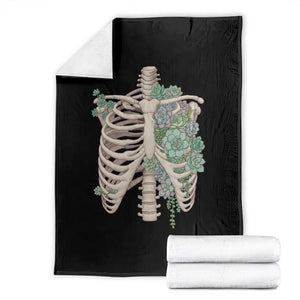Succulent Body Skeleton Throw Blanket Creepy Plant Lover Gift TS12 Black Print Your Wear