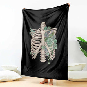 Succulent Body Skeleton Throw Blanket Creepy Plant Lover Gift TS12 Print Your Wear