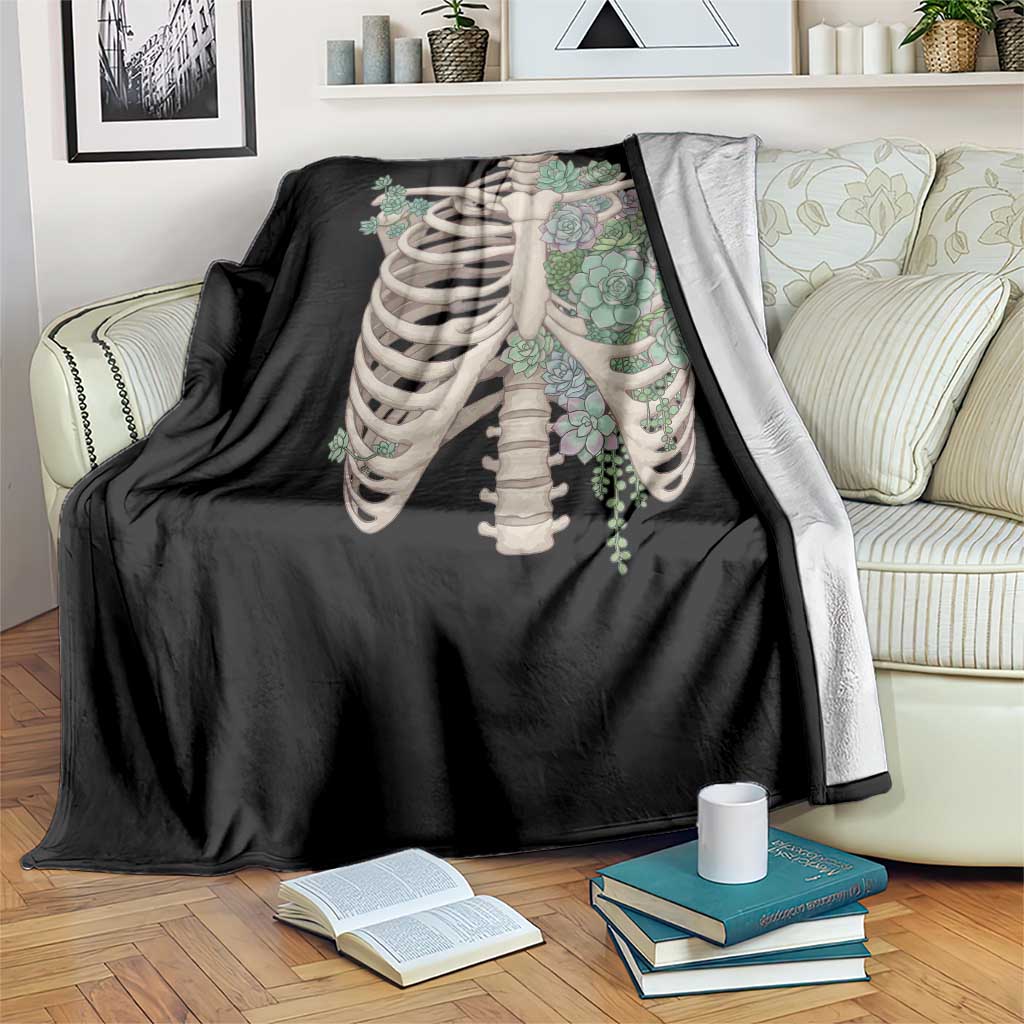 Succulent Body Skeleton Throw Blanket Creepy Plant Lover Gift TS12 Print Your Wear