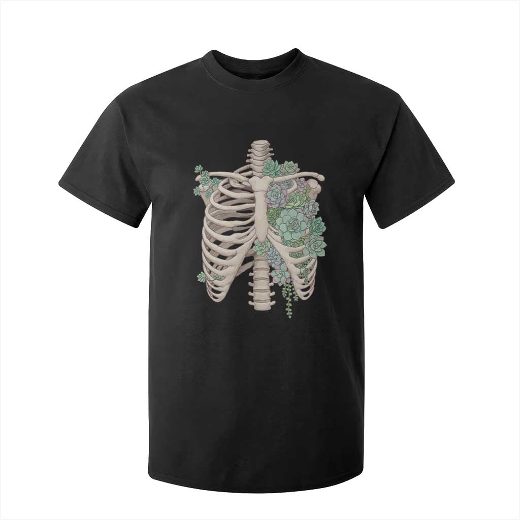 Succulent Body Skeleton T Shirt For Kid Creepy Plant Lover Gift TS12 Black Print Your Wear