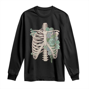 Succulent Body Skeleton Long Sleeve Shirt Creepy Plant Lover Gift TS12 Black Print Your Wear