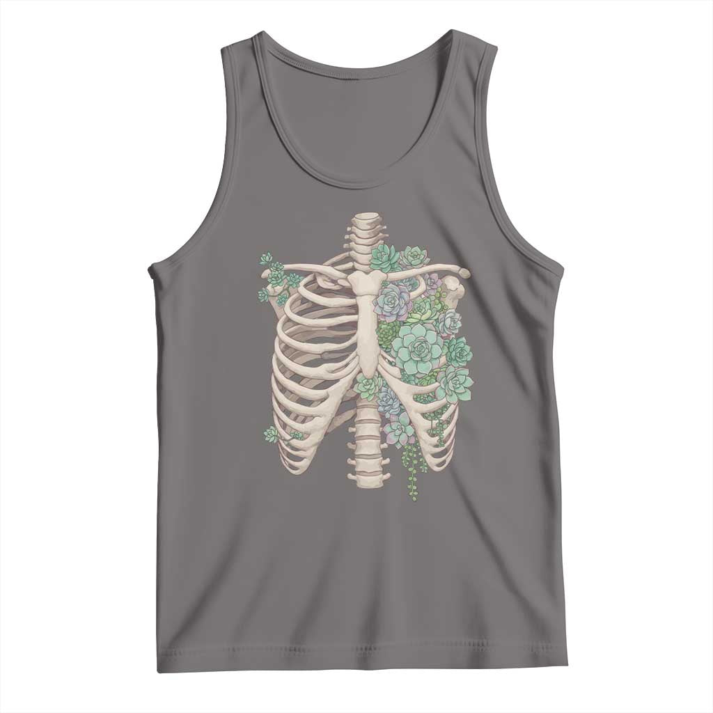 Succulent Body Skeleton Tank Top Creepy Plant Lover Gift TS12 Deep Heather Print Your Wear