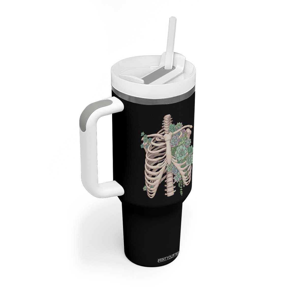 Succulent Body Skeleton Tumbler With Handle Creepy Plant Lover Gift TS12 Print Your Wear