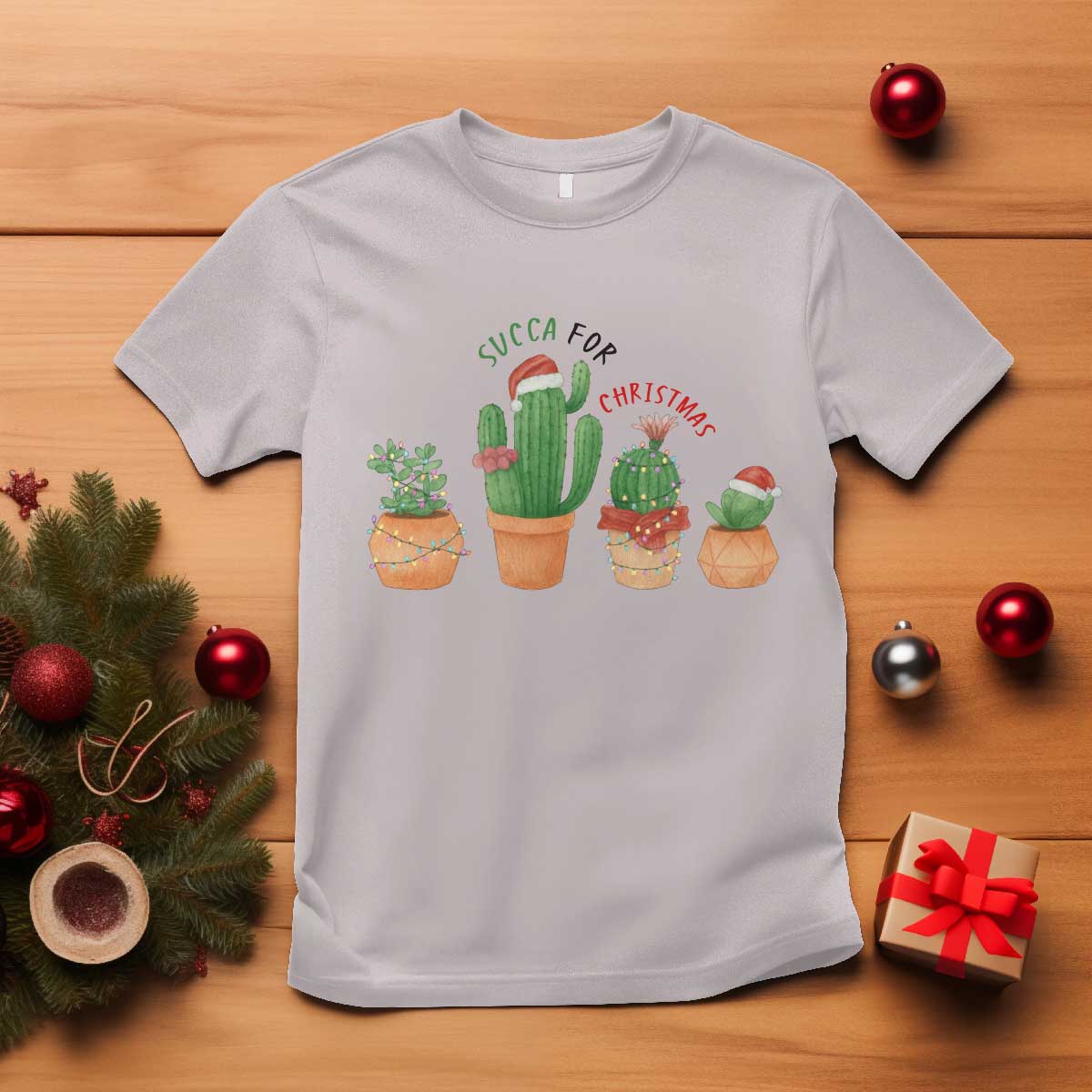 Funny Succulent Plant Lover Gift T Shirt Succa For Christmas TS12 Ice Gray Print Your Wear