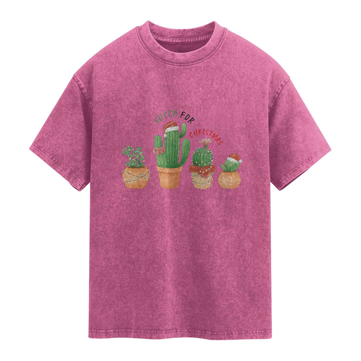 Funny Succulent Plant Lover Gift Washed Cotton T-Shirt Succa For Christmas