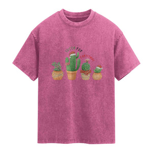 Funny Succulent Plant Lover Gift Washed Cotton T-Shirt Succa For Christmas