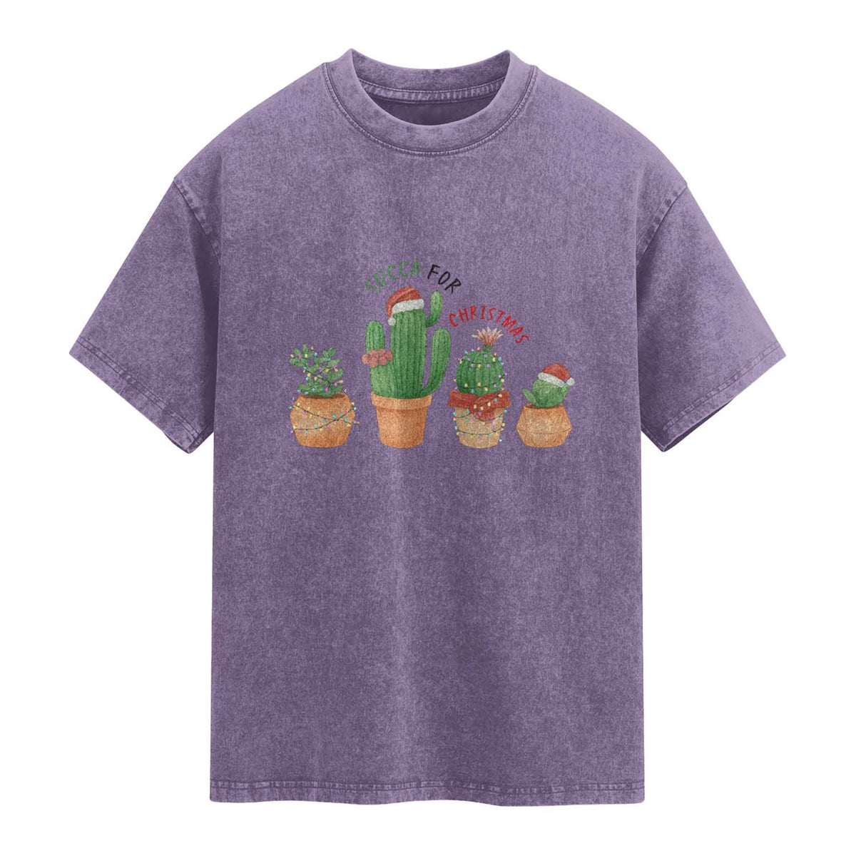 Funny Succulent Plant Lover Gift Washed Cotton T-Shirt Succa For Christmas