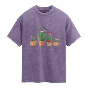 Funny Succulent Plant Lover Gift Washed Cotton T-Shirt Succa For Christmas