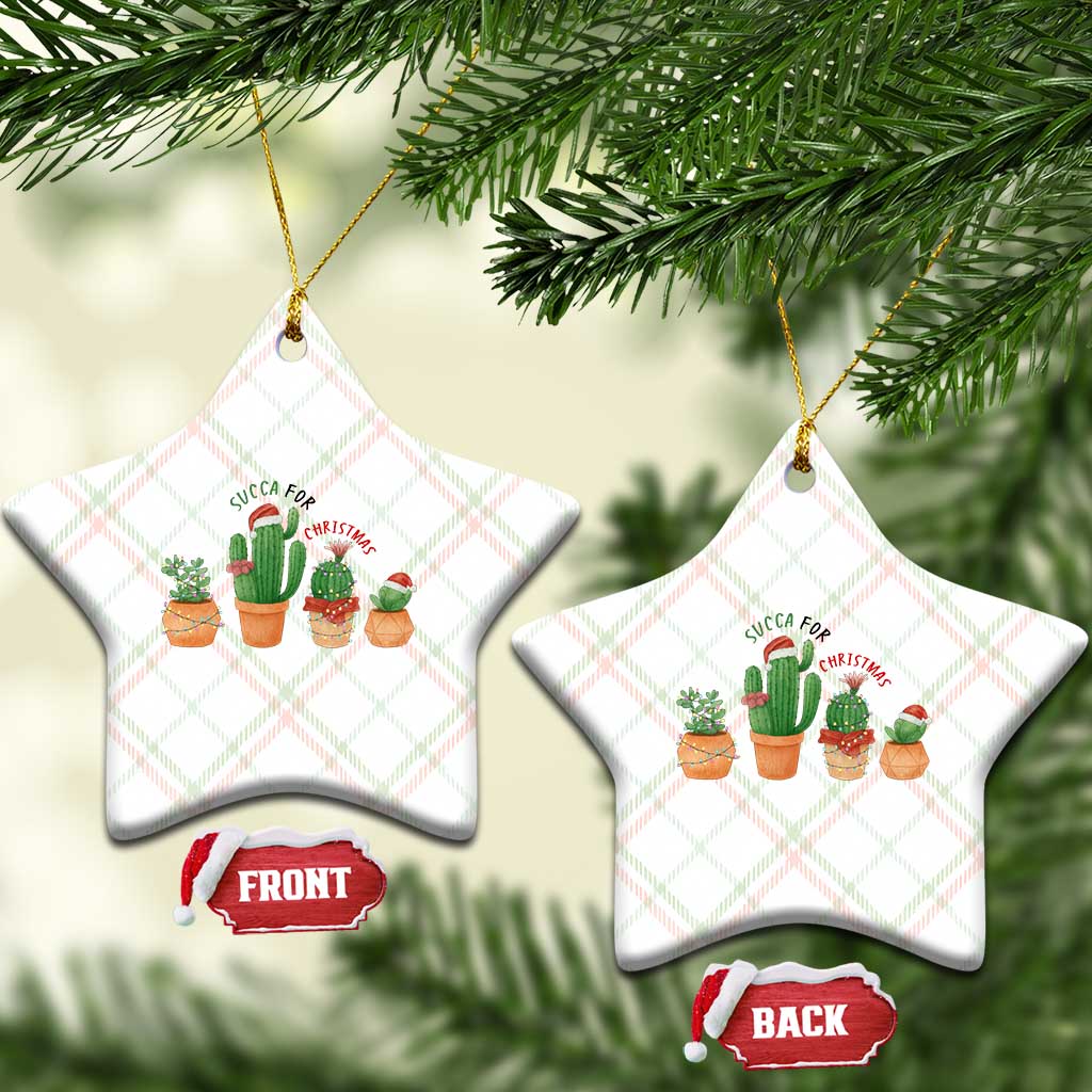 Funny Succulent Plant Lover Gift Ceramic Ornament Succa For Xmas TS12 Print Your Wear