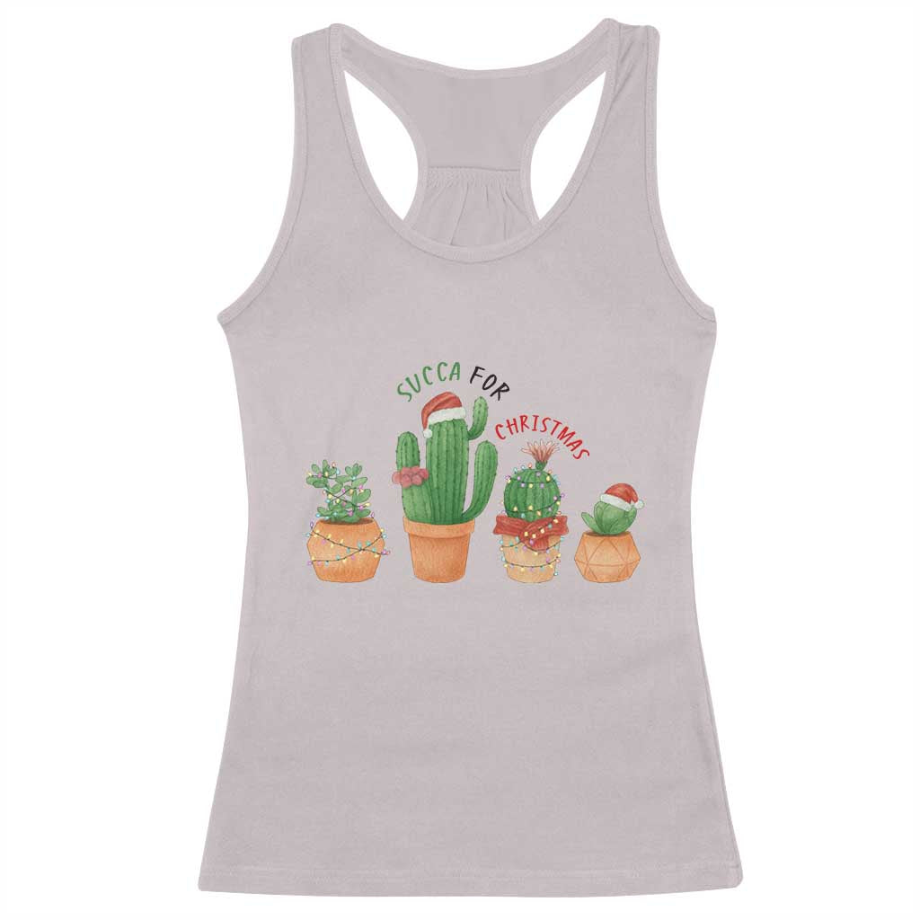 Funny Succulent Plant Lover Gift Racerback Tank Top Succa For Christmas TS12 Ice Gray Print Your Wear