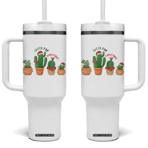 Funny Succulent Plant Lover Gift Tumbler With Handle Succa For Christmas TS12 One Size: 40 oz White Print Your Wear