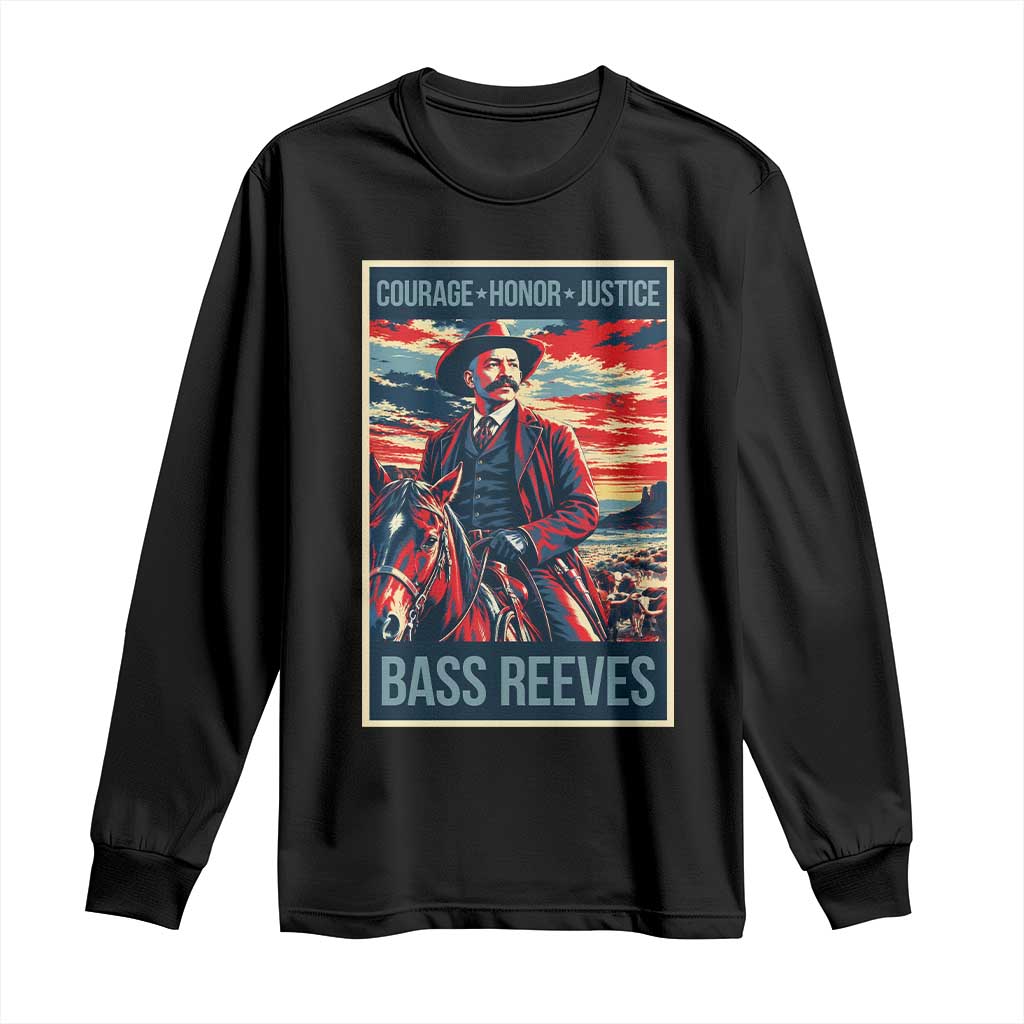 Bass Reeves Wild West Lawman Cowboy Long Sleeve Shirt Deputy Marshal Hero Vintage Poster Graphic