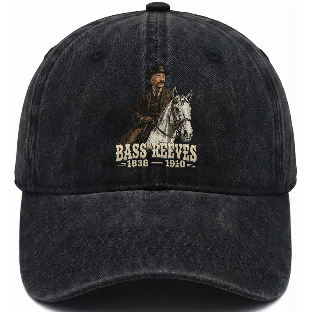 Vintage Bass Reeves First Black US Deputy Marshal Washed Cotton Baseball Cap Legendary Western Lawman History