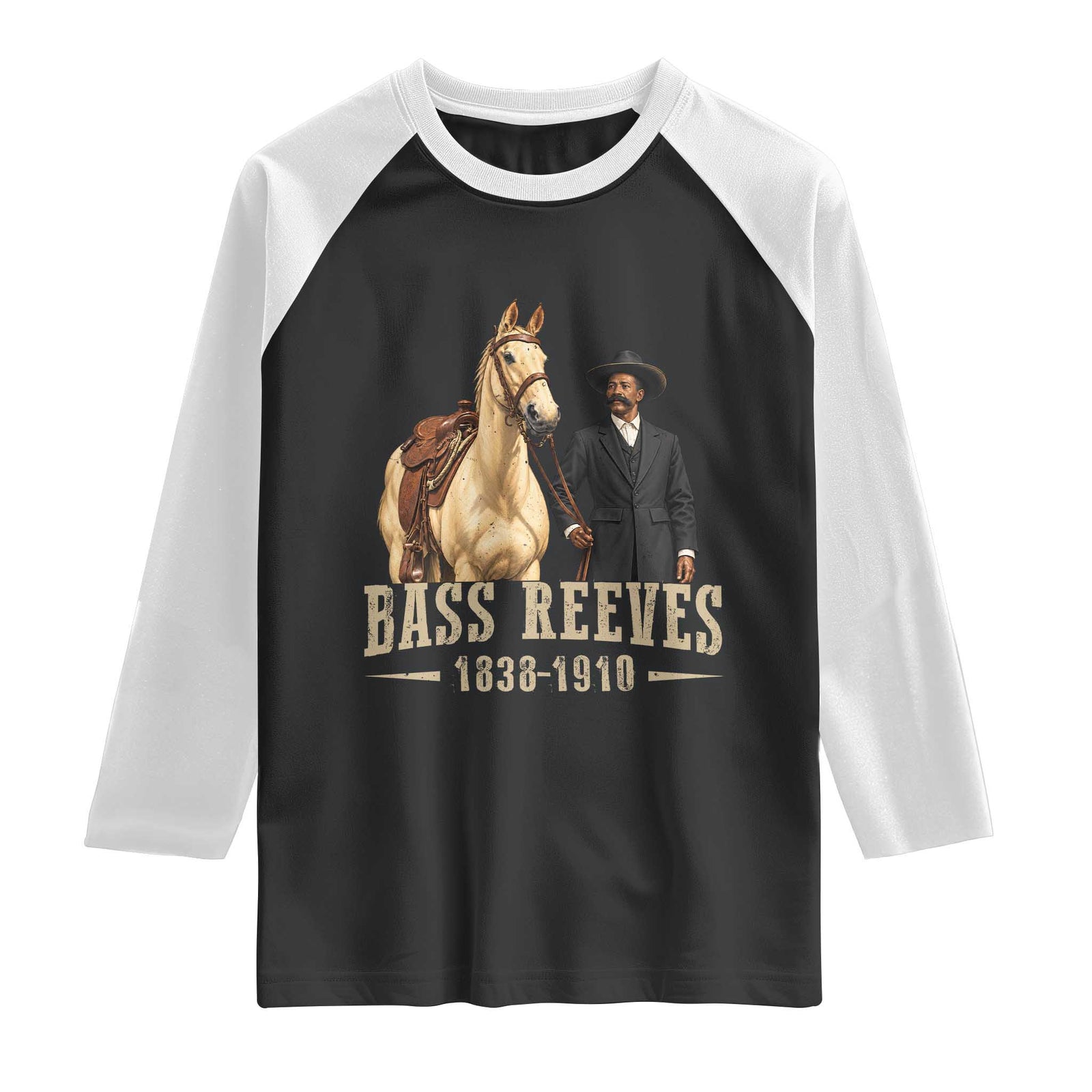 Bass Reeves US Deputy Marshal Raglan Shirt First Black Legendary Western Lawman History