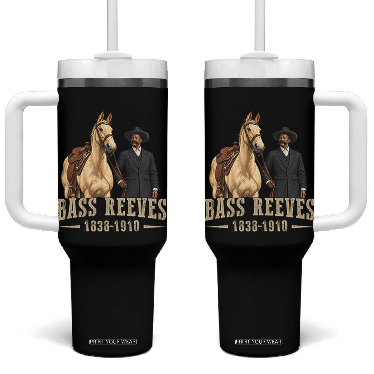 Bass Reeves US Deputy Marshal Tumbler With Handle First Black Legendary Western Lawman History
