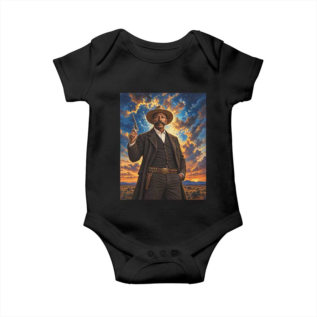 Bass Reeves Wild West Lawman Portrait Baby Onesie Sunset Western Hero Heritage
