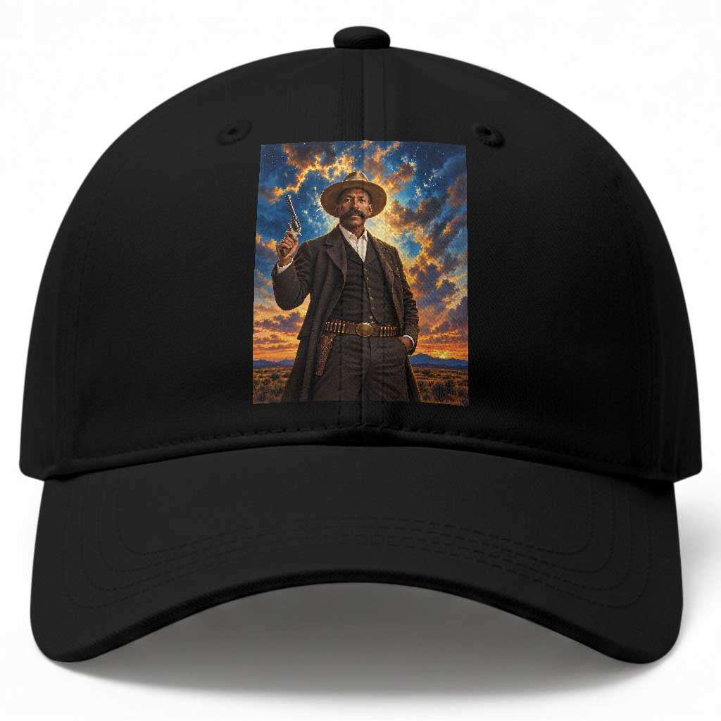 Bass Reeves Wild West Lawman Portrait Baseball Cap Sunset Western Hero Heritage