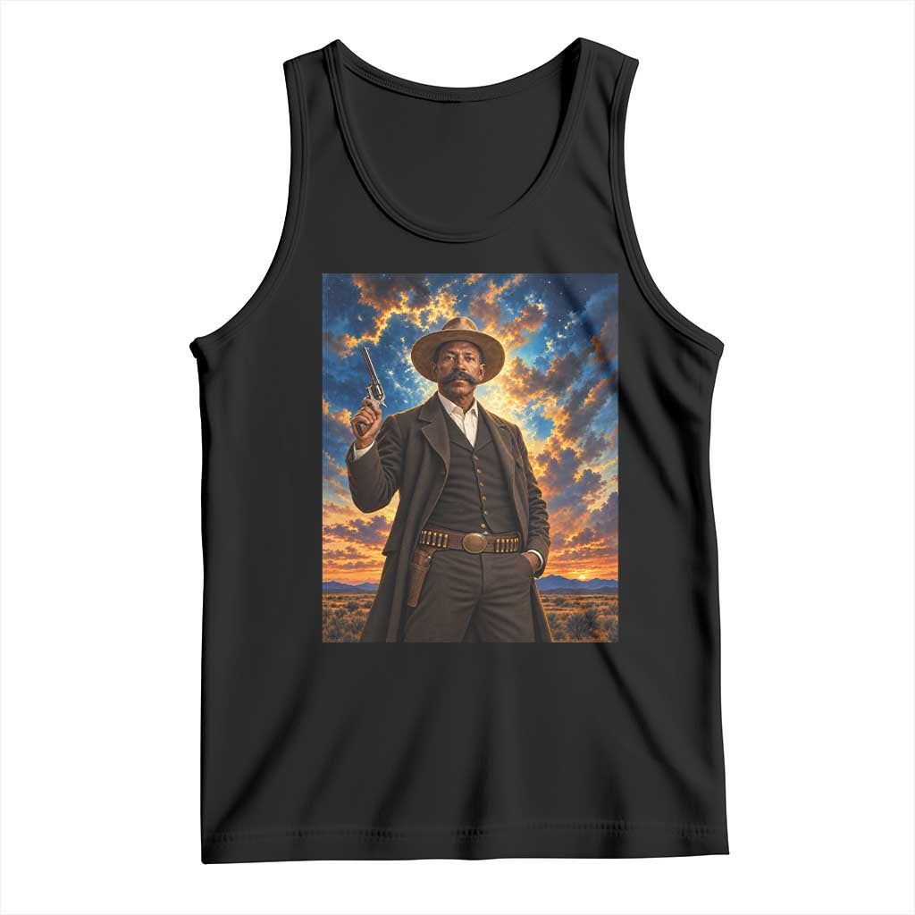 Bass Reeves Wild West Lawman Portrait Tank Top Sunset Western Hero Heritage