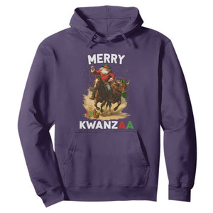 Funny Black Santa Cowboy Hoodie Merry Kwanzaa Cultural Pride Gift TS12 Purple Print Your Wear