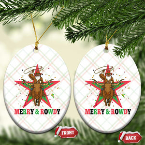 Merry And Rowdy Kwanzaa Santa Cowboy Christmas Gift Ceramic Ornament TS12 Print Your Wear