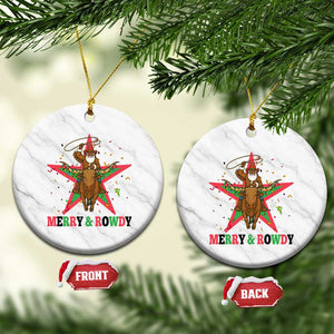 Merry And Rowdy Kwanzaa Santa Cowboy Christmas Gift Ceramic Ornament TS12 1pc White Marble Print Your Wear