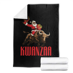 Happy Kwanzaa Throw Blanket Rodeo Black Santa African American Holiday Gift TS12 Black Print Your Wear