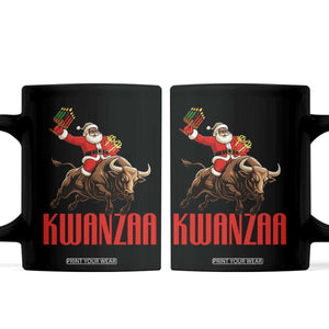 Happy Kwanzaa Coffee Mug Rodeo Black Santa African American Holiday Gift TS12 Black Print Your Wear